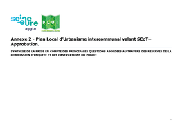 Annexe 2 - Plan Local D’Urbanisme Intercommunal Valant Scot– Approbation