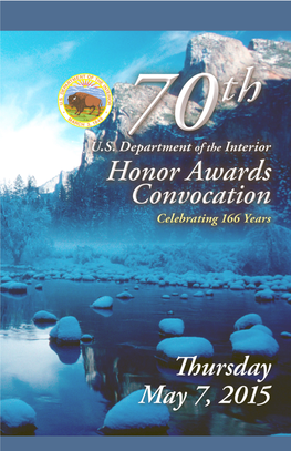 U.S. Department of the Interior 70Th Honor Awards Convocation