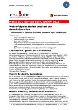 News EDU Kanton Bern, Archiv 2015 1