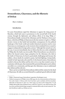 Demosthenes, Chaeronea, and the Rhetoric of Defeat