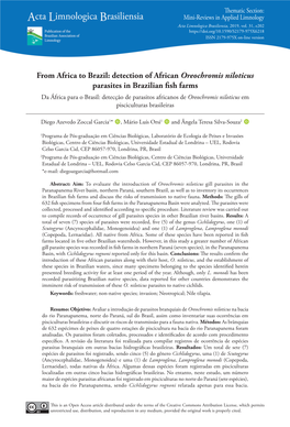 Detection of African Oreochromis Niloticus Parasites in Brazilian Fish