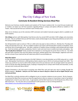 The City College of New York Commuter & Resident
