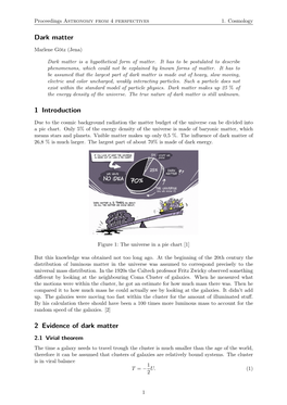 Dark Matter 1 Introduction 2 Evidence of Dark Matter
