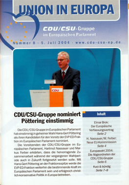 CDU/CSU- Gruppe Europäischen P