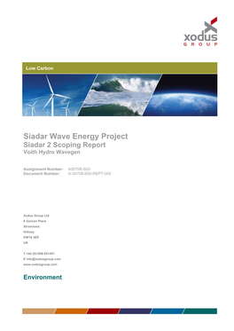 Siadar Wave Energy Project Siadar 2 Scoping Report Voith Hydro Wavegen