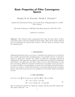 Basic Properties of Filter Convergence Spaces