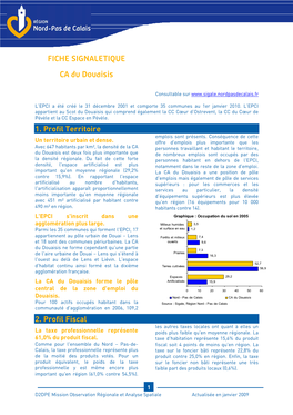 FICHE SIGNALETIQUE CA Du Douaisis