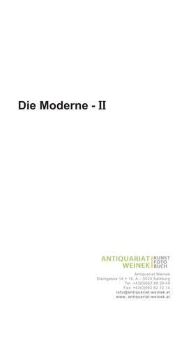 Die Moderne - II