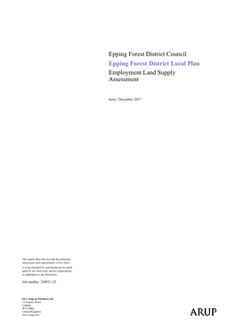 Epping Forest District Council Epping Forest District Local Plan Employment Land Supply Assessment