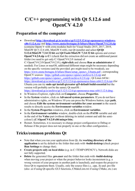 C/C++ Programming with Qt 5.12.6 and Opencv 4.2.0