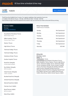 82 Bus Time Schedule & Line Route