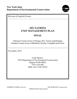 Six Nations Unit Management Plan Final
