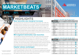 Mumbai Residential June 2019 Marketbeats