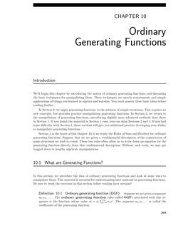 Ordinary Generating Functions