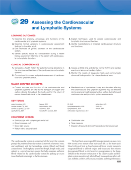 29 Assessing the Cardiovascular and Lymphatic Systems