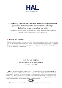 Combining Species Distribution Models and Population Genomics