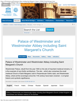 Palace of Westminster and Westminster Abbey Including Saint