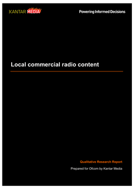 Local Commercial Radio Content