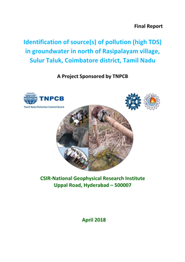 NGRI Study Report in Rasipalayam Coimbatore District