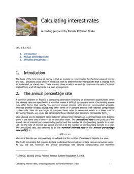 Calculating Interest Rates