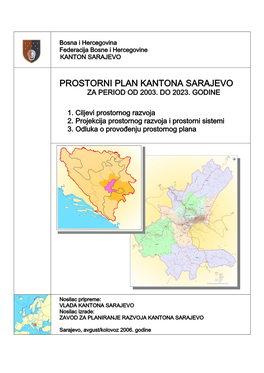 Prostorni Plan Kantona Sarajevo Za Period Od 2003
