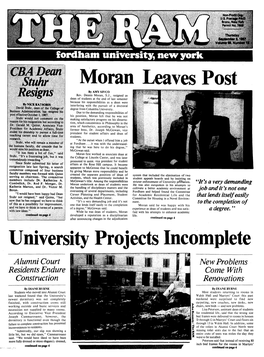 Moran Leaves Post University Projects Incomplete