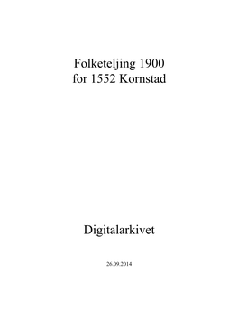 Folketeljing 1900 for 1552 Kornstad Digitalarkivet