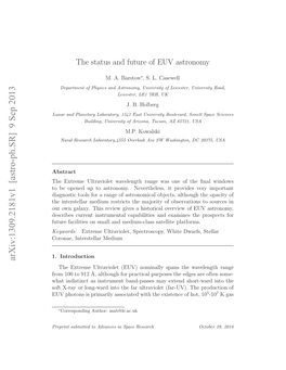 The Status and Future of EUV Astronomy