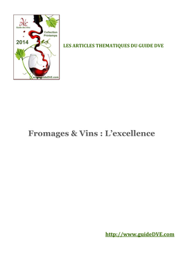 Fromages & Vins : L'excellence