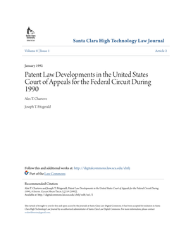 Patent Law Developments in the United States Court of Appeals for the Federal Circuit During 1990 Alex T