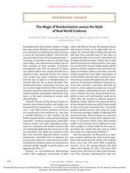 The Magic of Randomization Versus the Myth of Real-World Evidence