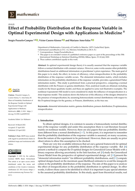 Effect of Probability Distribution of the Response Variable in Optimal Experimental Design with Applications in Medicine †