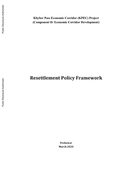 Resettlement Policy Framework