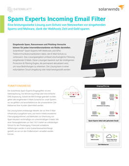 Spam Experts Incoming Email Filter Eine Leistungsstarke Lösung Zum Schutz Von Netzwerken Vor Eingehenden Spams Und Malware, Dank Der Webhosts Zeit Und Geld Sparen