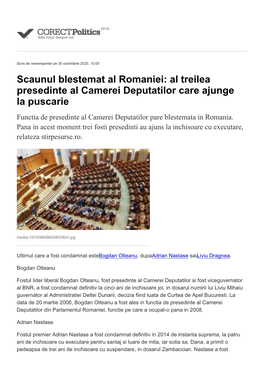 Al Treilea Presedinte Al Camerei Deputatilor Care Ajunge La Puscarie Functia De Presedinte Al Camerei Deputatilor Pare Blestemata in Romania