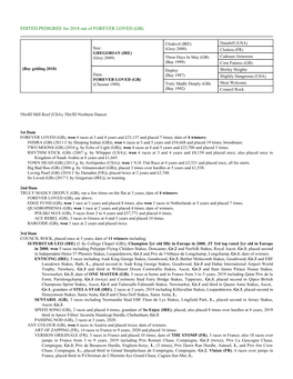 EDITED PEDIGREE for 2018 out of FOREVER LOVED (GB)