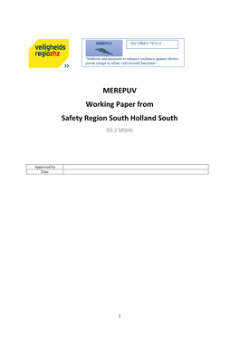 MEREPUV Working Paper from Safety Region South Holland South D3.2 SRSHS