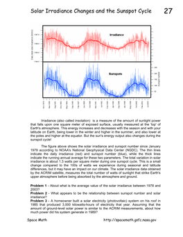 Solar Irradiance Changes and the Sunspot Cycle 27