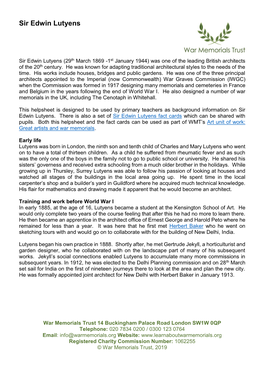 Sir Edwin Lutyens Primary Helpsheet