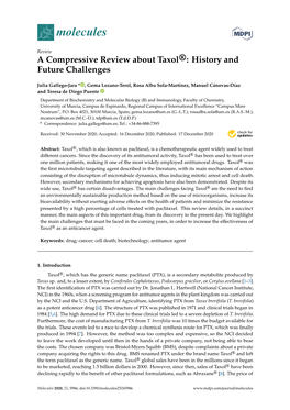 A Compressive Review About Taxol®: History and Future Challenges