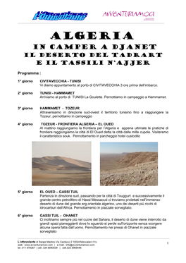 Algeria in Camper a Djanet Il Deserto Del Tadrart E Il TASSILI N’AJJER