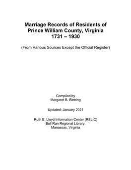 Marriage Sources & Title