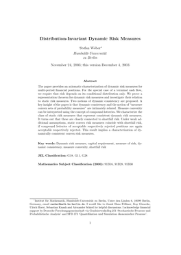 Distribution-Invariant Dynamic Risk Measures