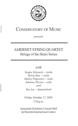 2003-2004 Amernet String Quartet: Strings of the Heart Series