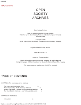 Open Society Archives