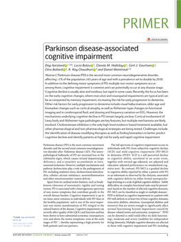 Parkinson Disease-Associated Cognitive Impairment