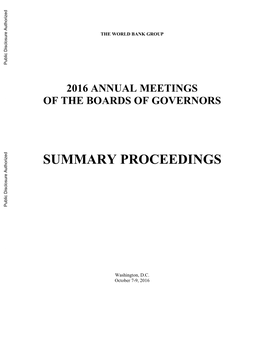 2016 Annual Meetings of the Boards of Governors
