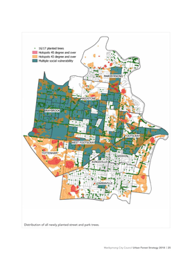 Distribution of All Newly Planted Street and Park Trees