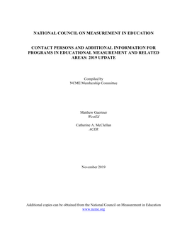 National Council on Measurement in Education