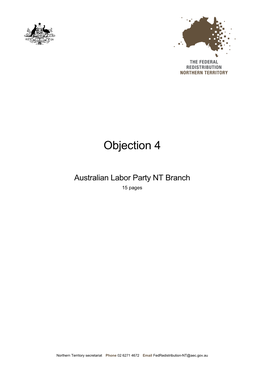 Australian Labor Party NT Branch 15 Pages